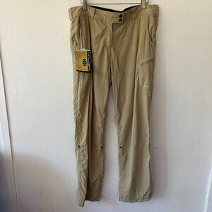 ExOfficio Nomad Roll Up Hiking Pants Womens Size 14 Khaki NWT Lightweight